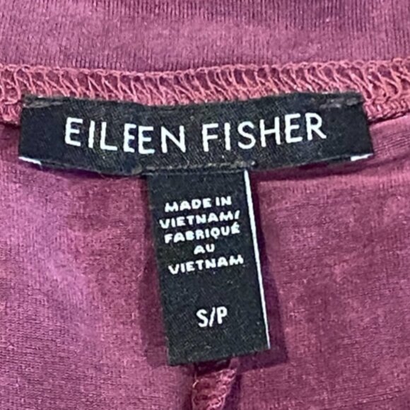 Eileen Fisher Crewneck Long Sleeve Cupro Blend Midi Dress in Jam Sz S #275D - Picture 8 of 9